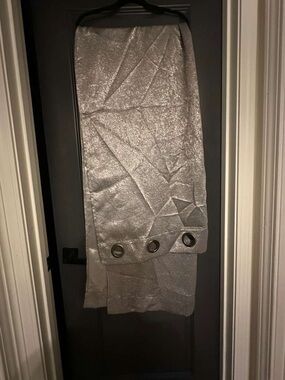 Pair (2 panels) of pewter silver curtains